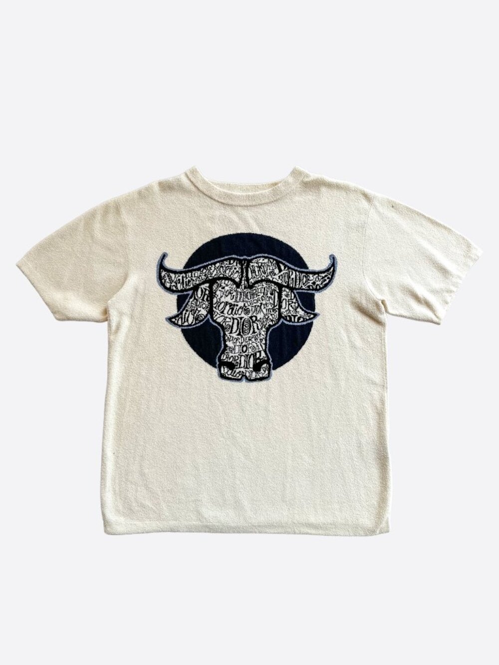 Dior Stussy Cream Ox Logo T-Shirt